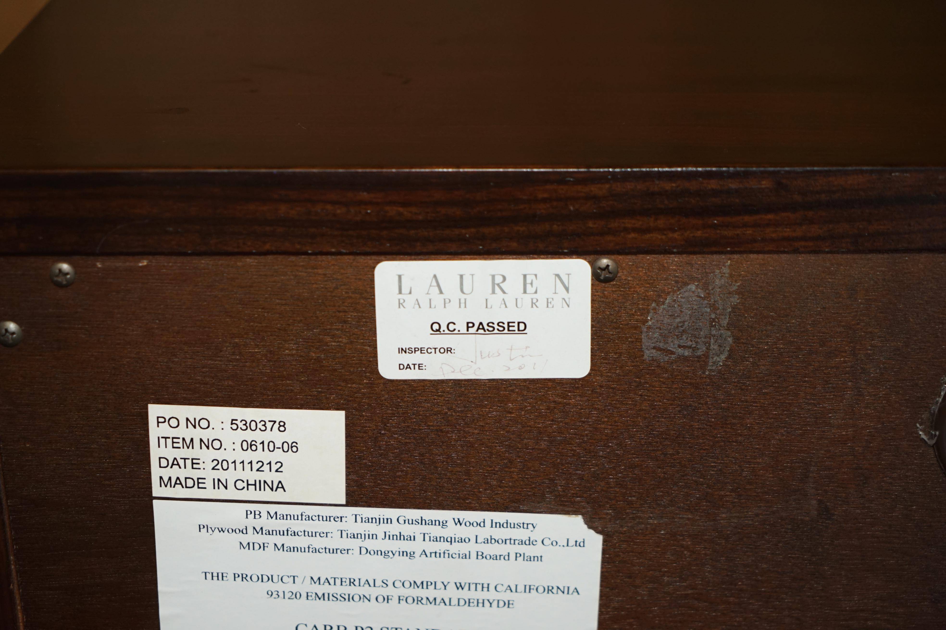 Ralph Lauren Metropolis chest of drawers in American mahogany with built-in power supply