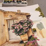 Fine art print of watercolor "Bormes-les-Mimosas"