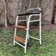 Vintage stepladder in Formica, wood and chromed metal