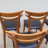 Scandinavian dining room set, 6 chairs with extendable table 1950s