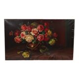 Large Flower Painting Still Life Roses Oil on Canvas 100x60cm