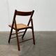 Ensemble de chaises pliantes en bois du milieu du siècle avec sièges en osier viennois, années 1960