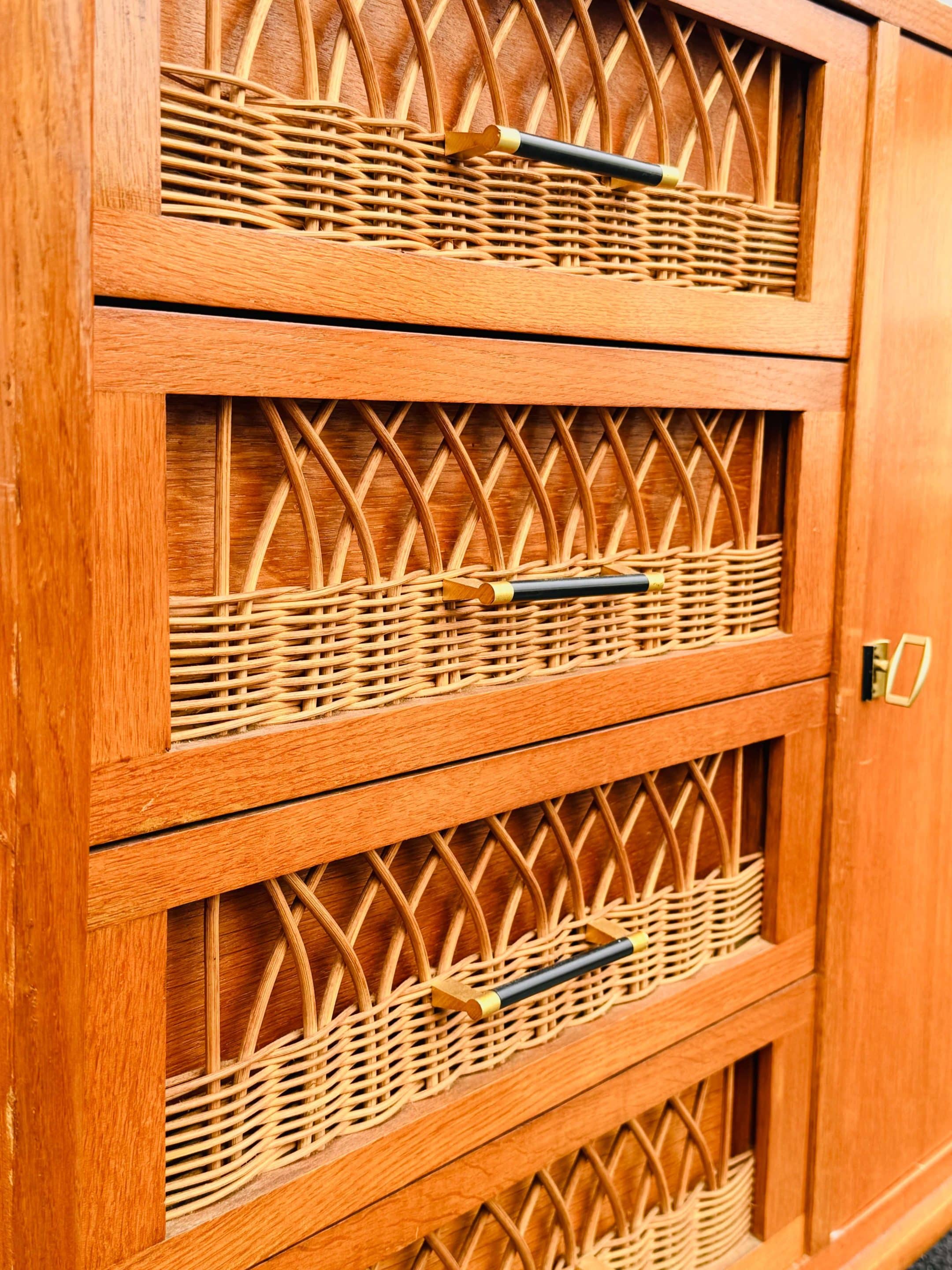 Vintage rattan sideboard