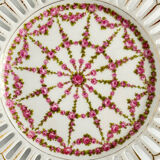 Pair of openwork porcelain plates decorated with roses