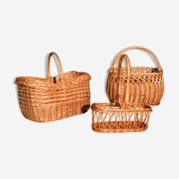 Lot of three assorted baskets of the 1960s