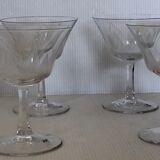 Crystal Art deco champagne cups