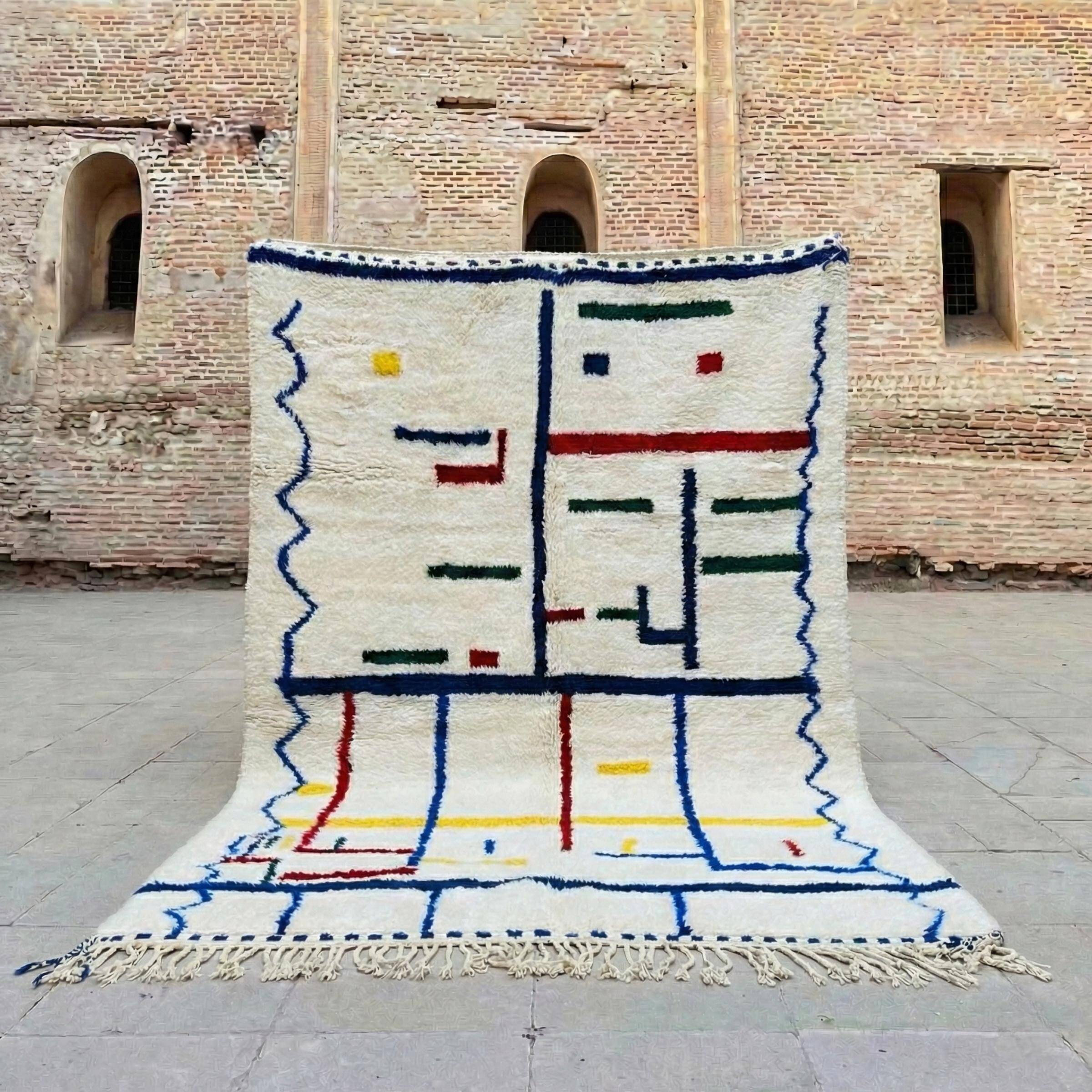 Berber rug in natural wool 3x2 m