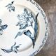 Round flat dish Lunéville in blue ironstone, "Tulip" service.