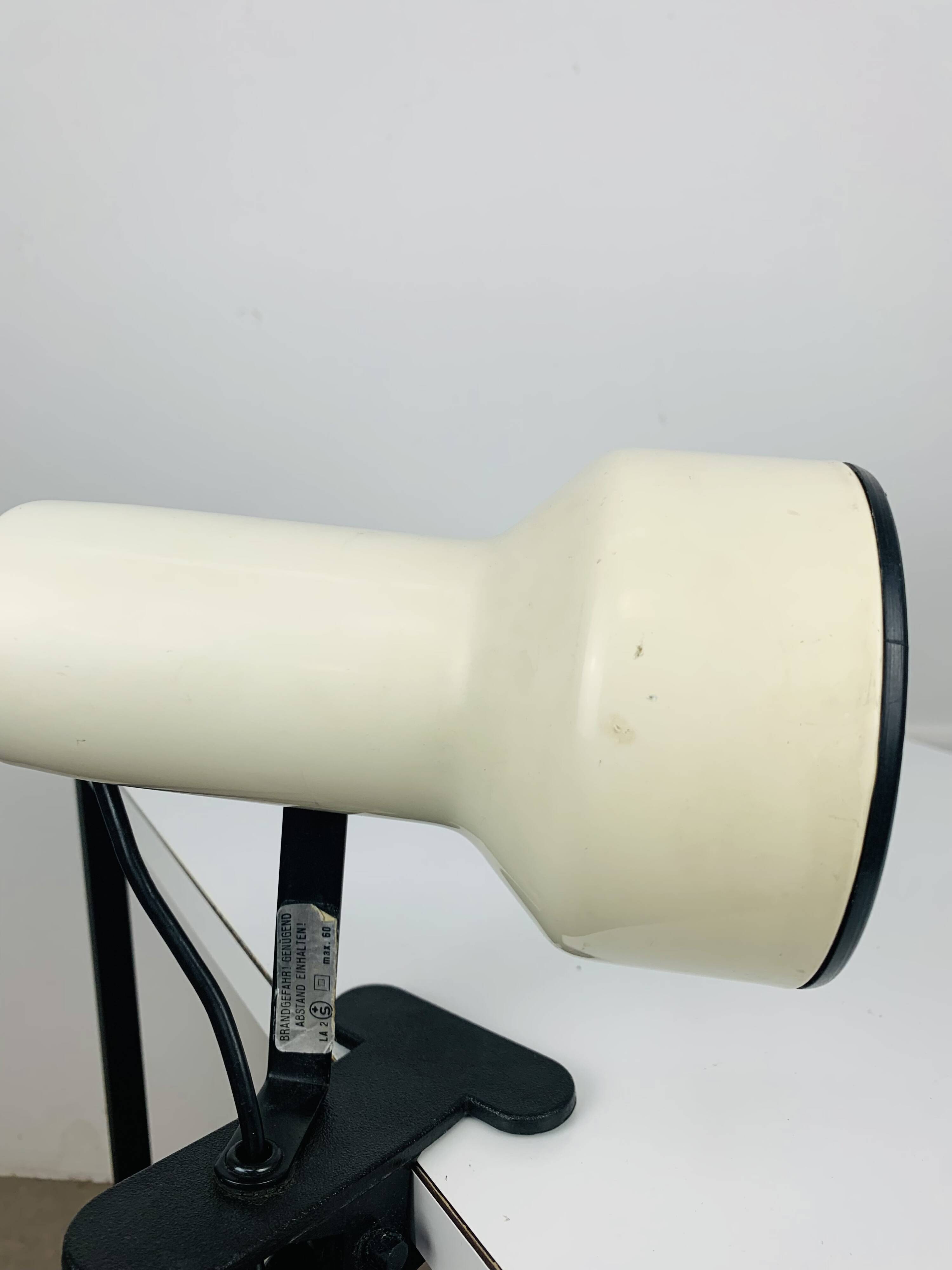 White metal clamp spotlight, vintage