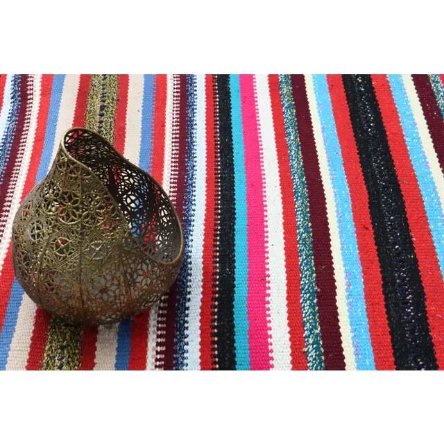 Tapis vintage turc Oushak fait main en laine et coton, années 1970