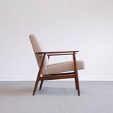 1960 Henryk Lis Mid Century Armchair in Beige Boucle