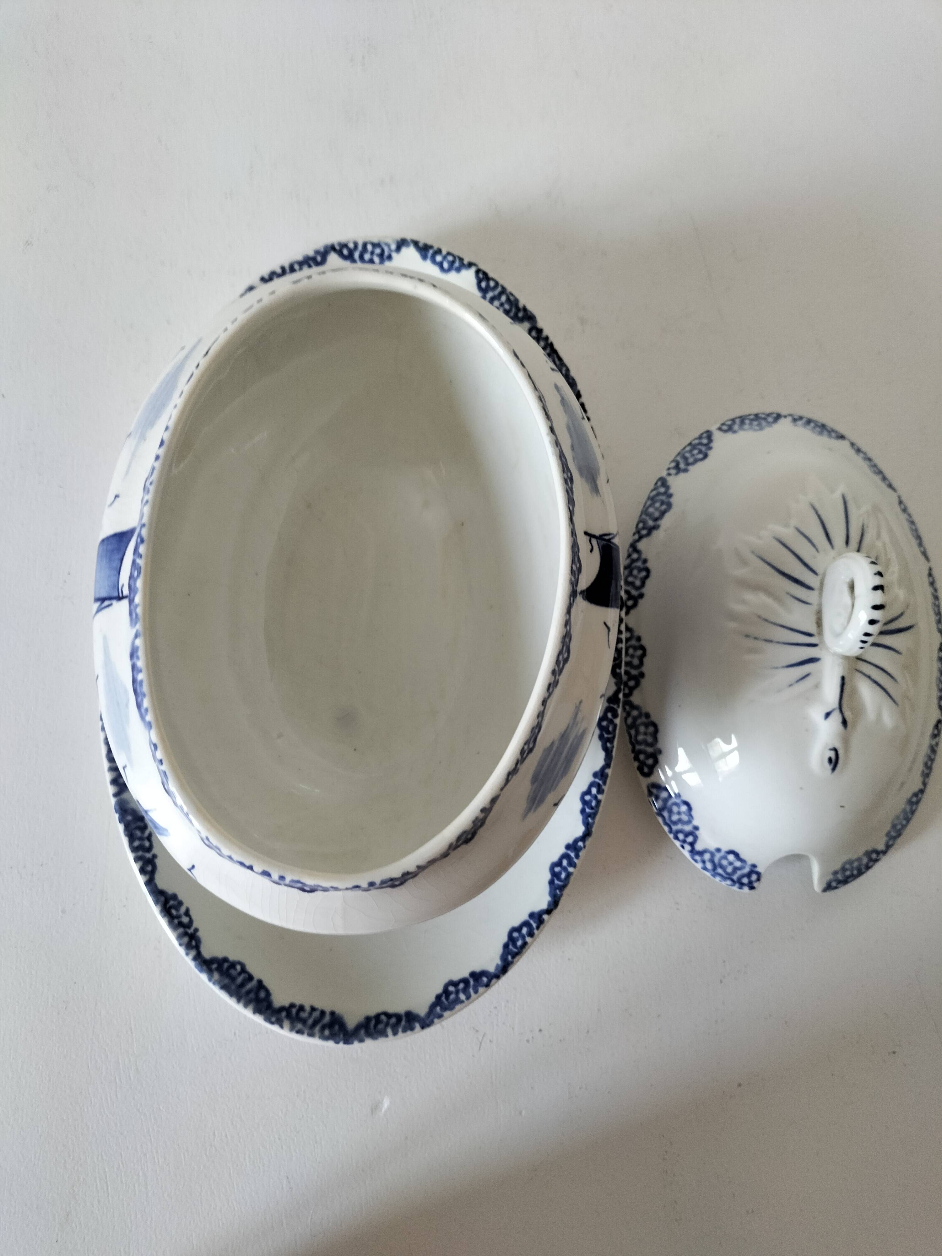 Rare vegetable dish by A. Lebacqz & M. Bouchart, marine decoration