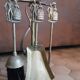 Fireplace accessory set brass