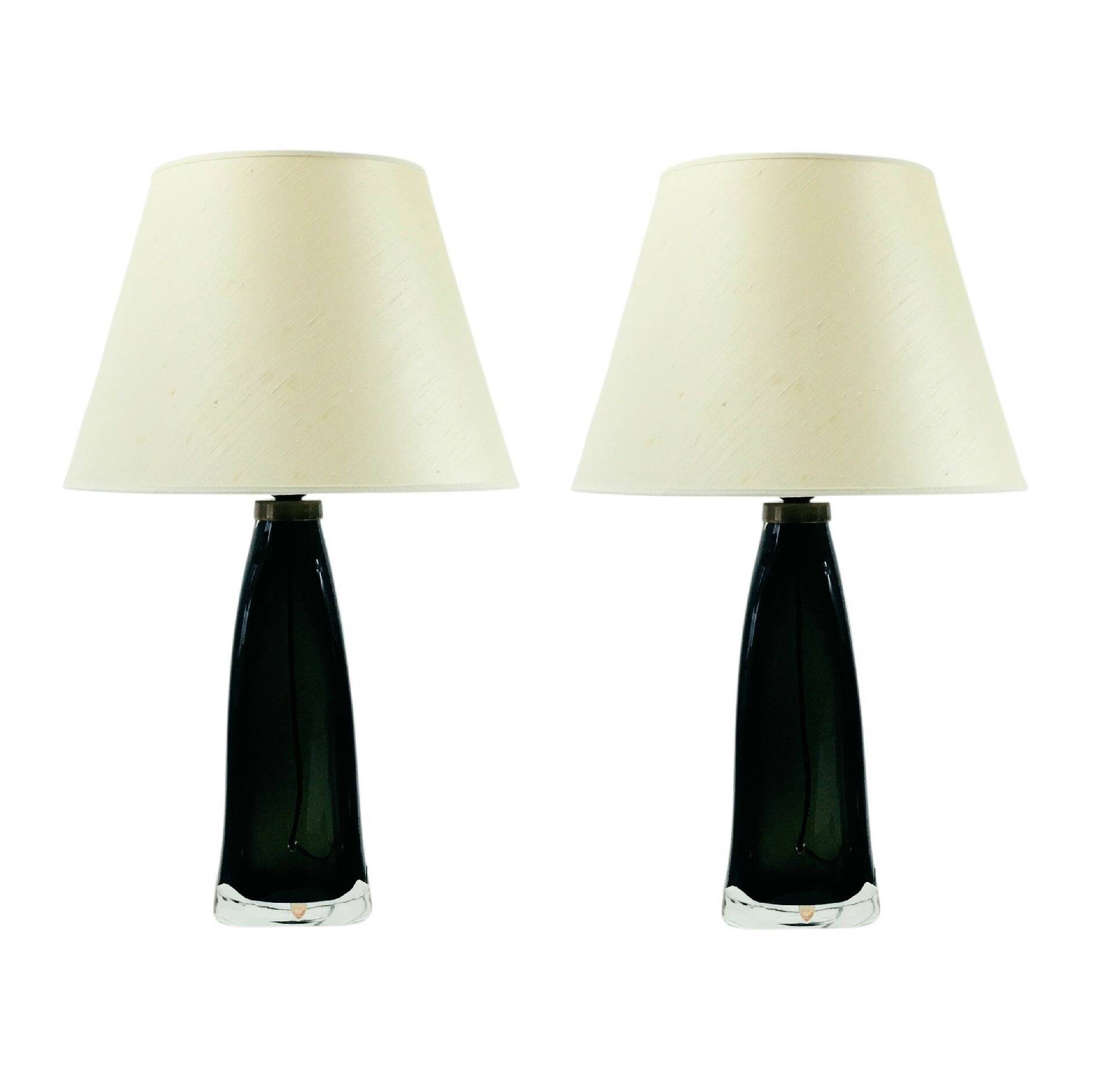 Pair of Scandinavian Mid-Century Glass Table Lamps - Fagerlund for Orrefors