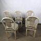 5 chaises en bois laqué blanc style Louis XVI