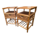 Pair of sofa ends rattan bedside tables