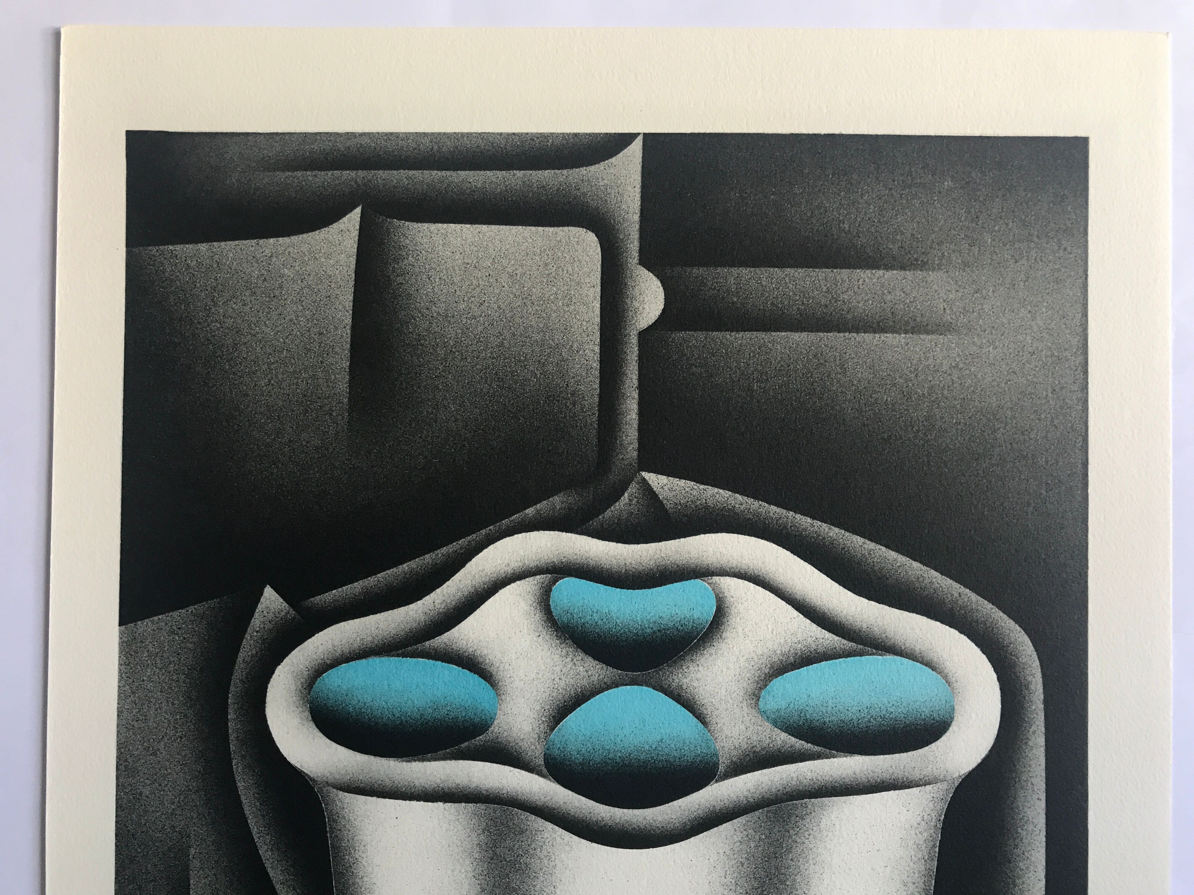 Original lithograph by Jacques Poli, Gasometers, 1978