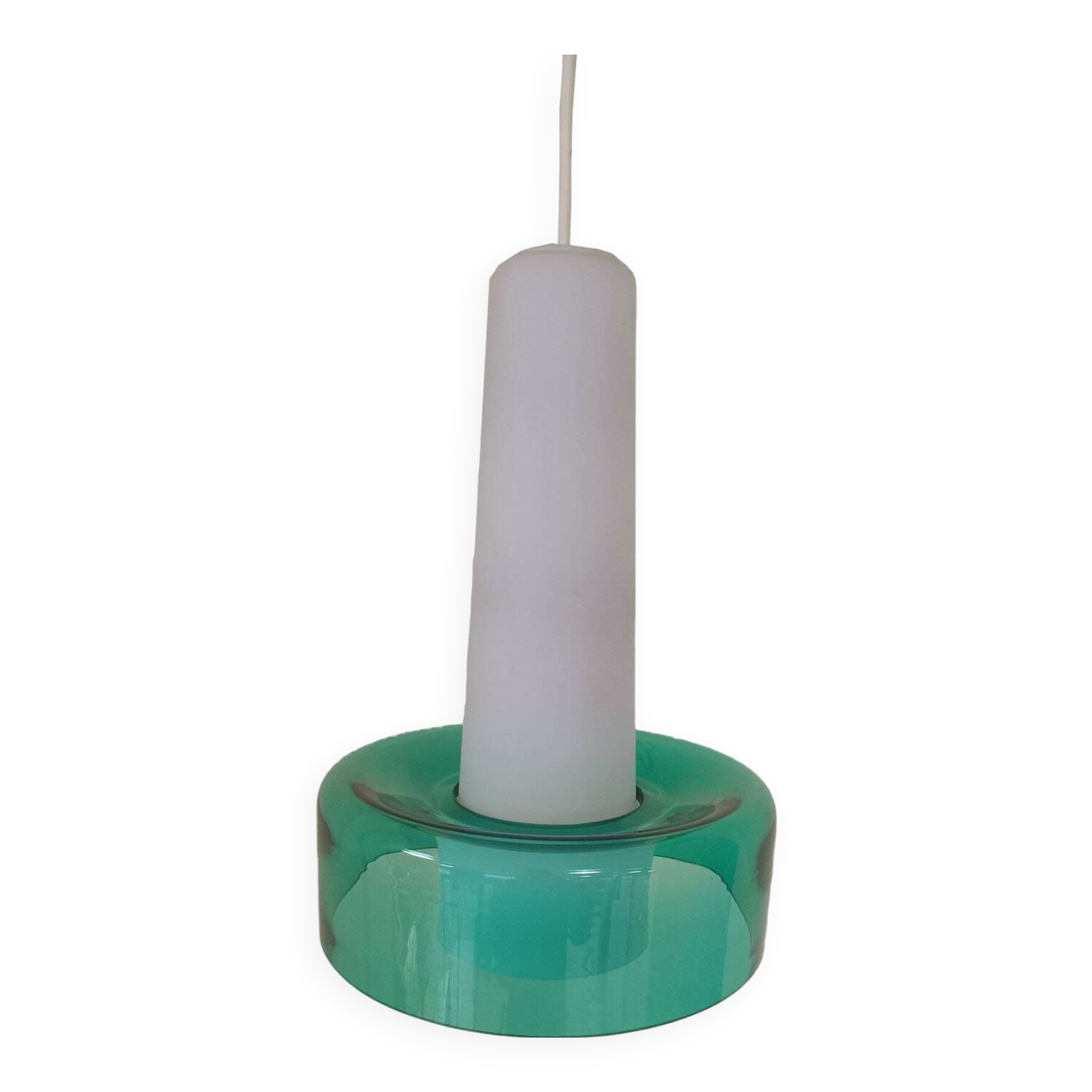 Opaline and glass chandelier