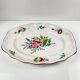 Oval flat dish with flat ends, Réverbère model by KG Lunéville, rose pattern.