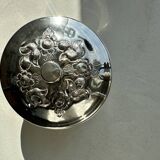 Antique silver-plated box with floral decoration