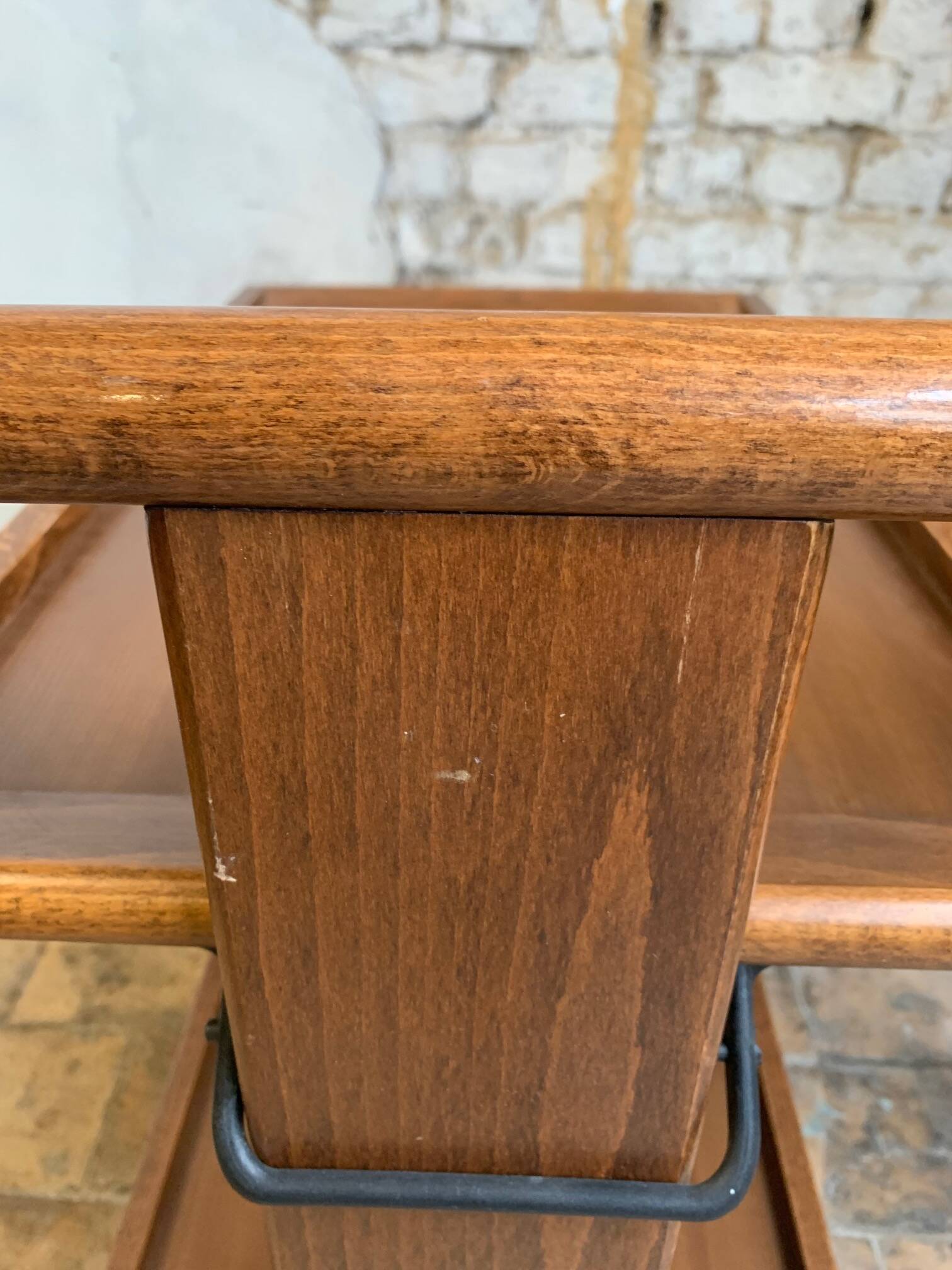 Mid-century modern folding wooden service trolley from the 1960s