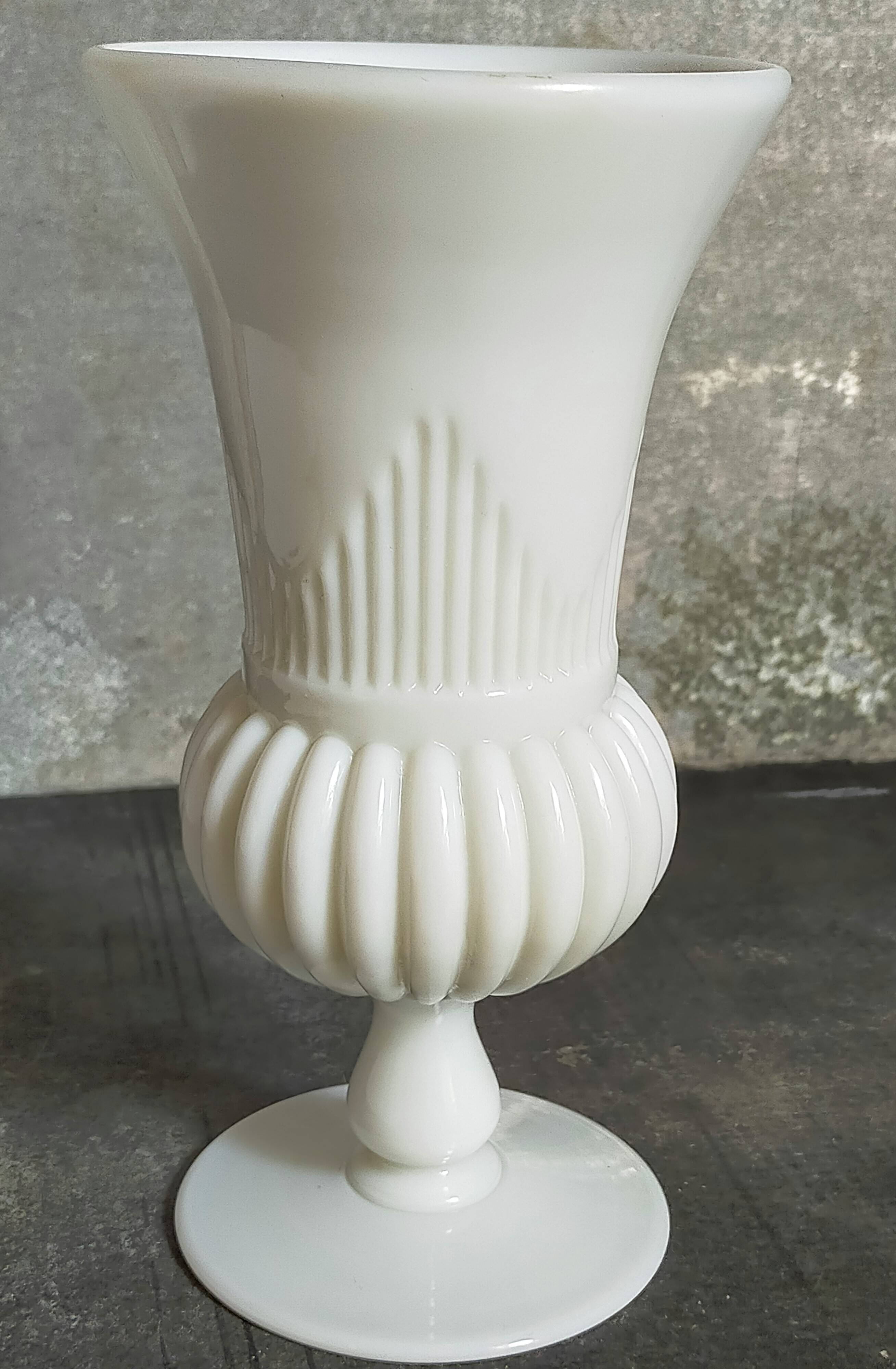 Antique milk glass baluster vase early 20th century