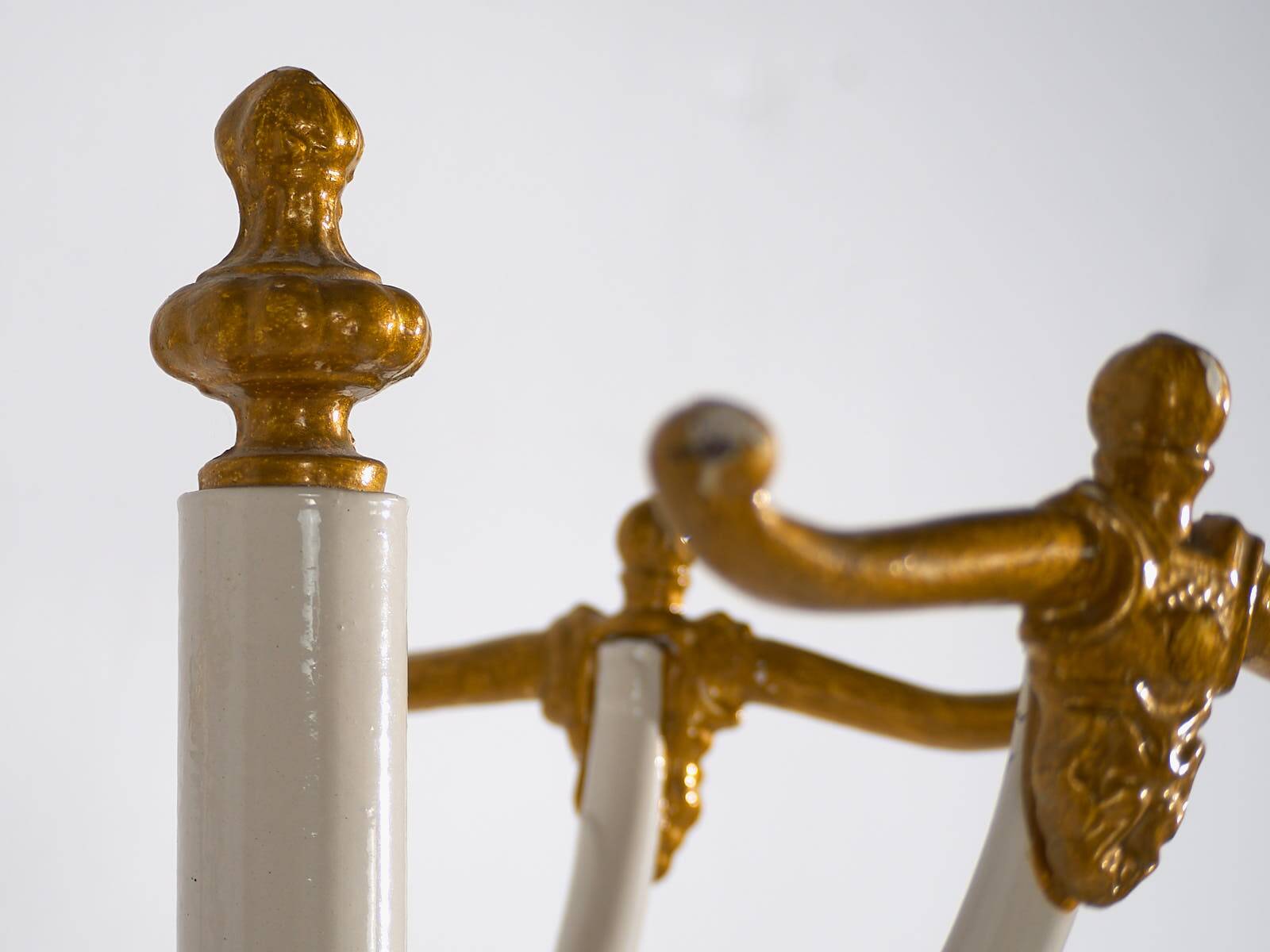 Antique white and gold floor coat rack (circa 1920)