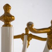 Antique white and gold floor coat rack (circa 1920)
