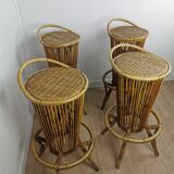 Rattan bar stools 60s