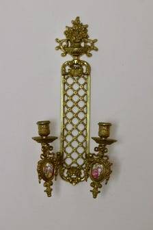 Pair Of Vintage French Brass Sconces