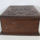 Carved wooden box
