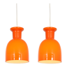 Pair of orange hanging lamps by Raak, the Netherlands, 1970