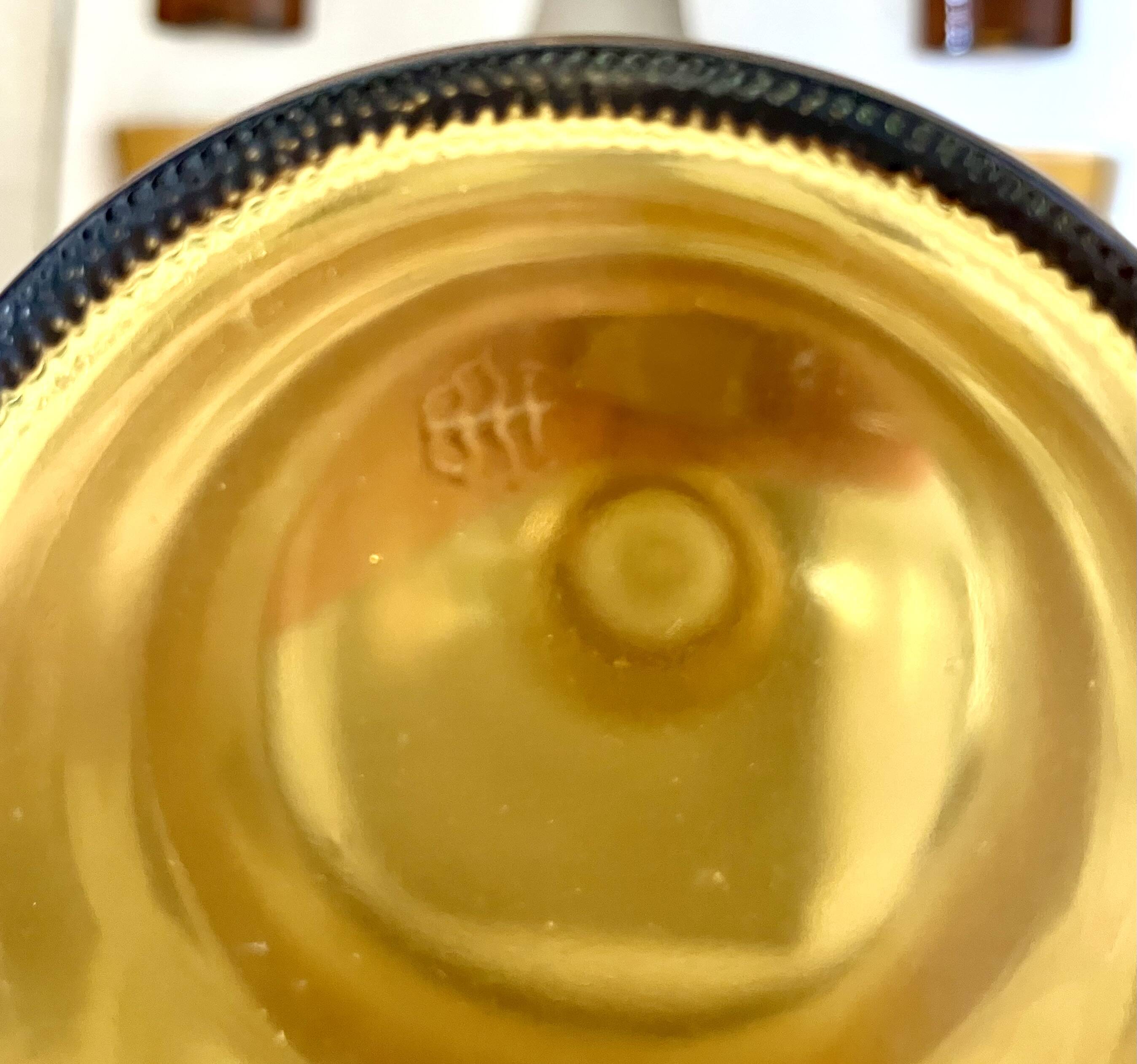 Italian liqueur service in amber and gold glass