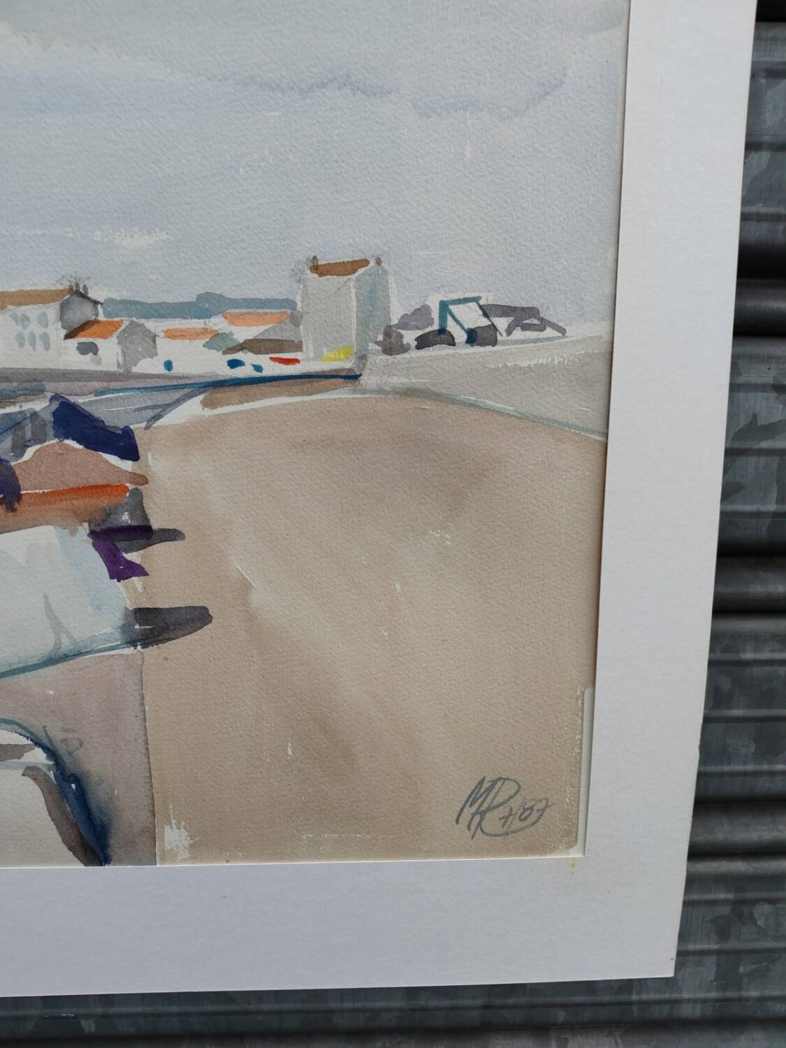 Watercolor by Michel Roubille, the island of Yeu 1987.