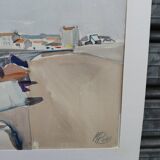 Watercolor by Michel Roubille, Yeu Island 1987.