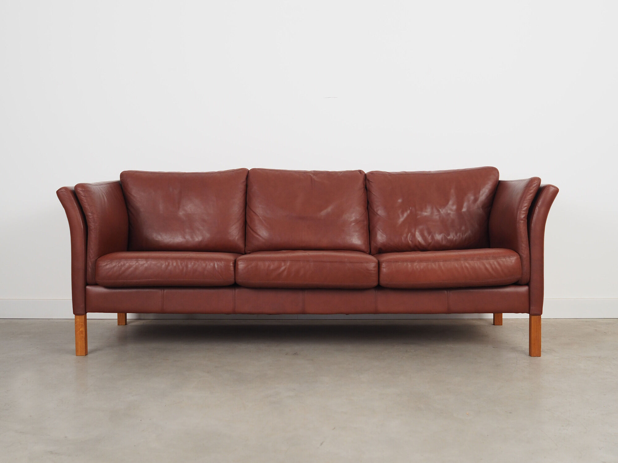Brown leather sofa, Danish design, 1960s, production: Denmark