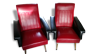 2 fauteuils vintage rouge et noir