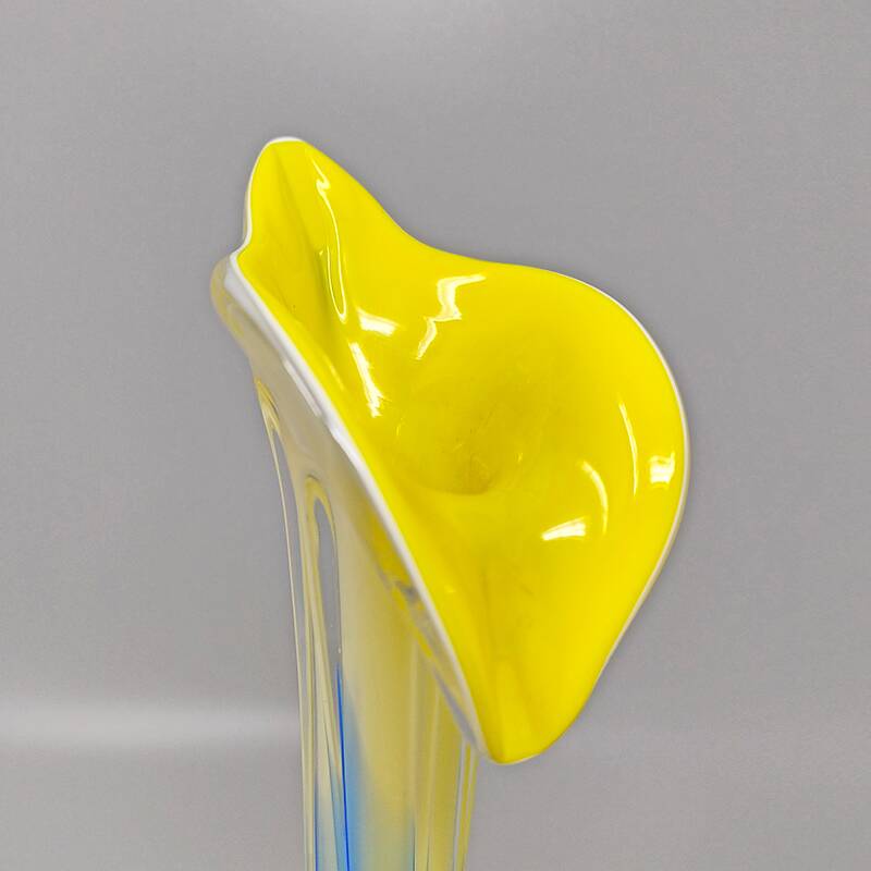 1960s Astonishing Jack in the Pulpit "Calla Lily" vase in Murano glass.