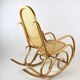 Rocking Chair Vintage en Bois Naturel, rapia naturel