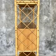 Rattan bookcase, vintage 1960