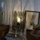 Grey smoked glass and stainless steel table lamp design Veca