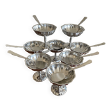 8 ice cream cups and spoons