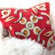 Floral decorative cushion | Wool embroidery | 70s