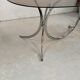 Table ovale chromée verre fumé années 70