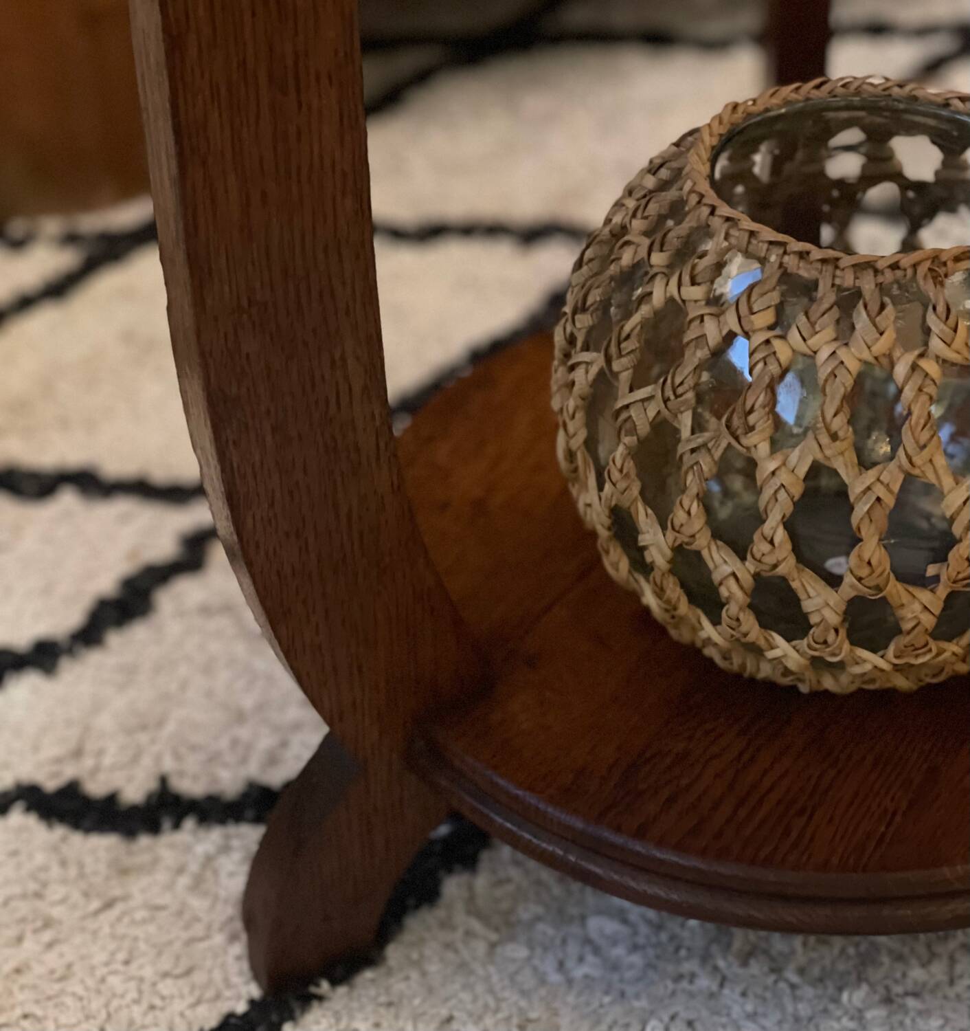 Art deco oak pedestal table