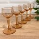 Set of 5 pink liquor glasses