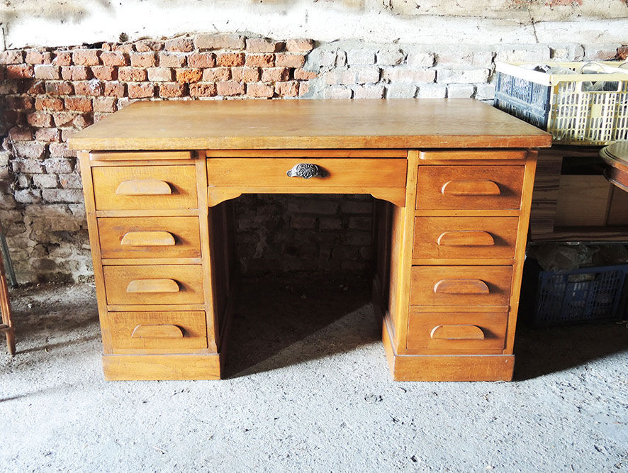 Former master's desk in solid wood