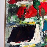 The colored roofs, knife technique, signed