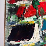 The colored roofs, knife technique, signed