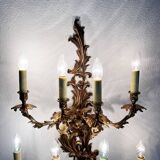 Louis XIV style brass wall lamp 9 arms